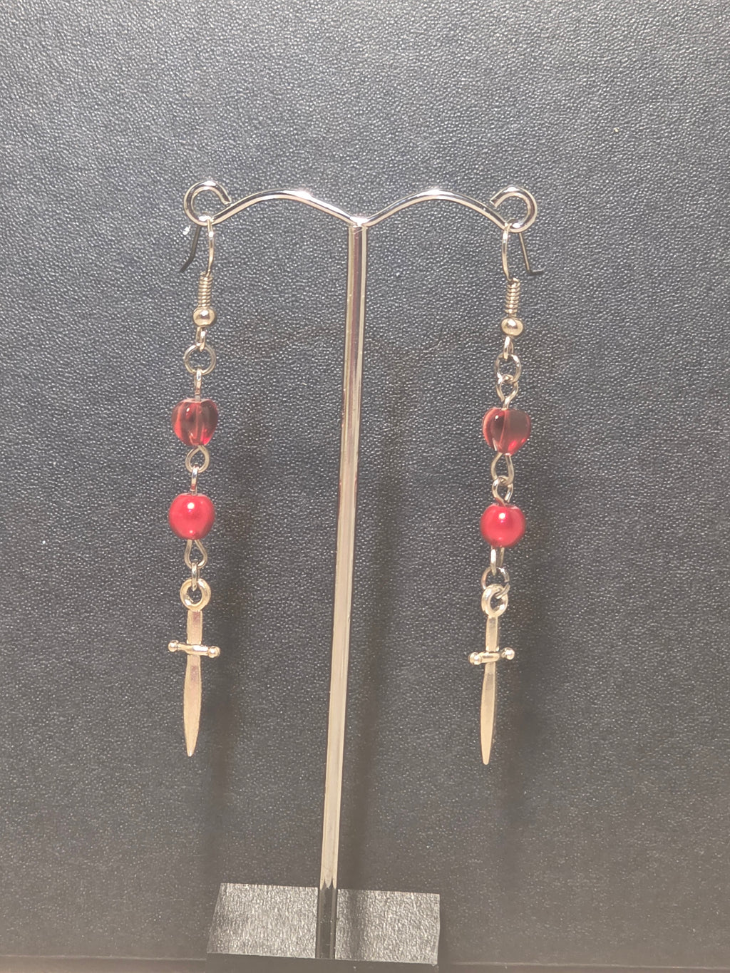 Red Dagger Earrings - Resident Evil Village Inspired Gothic Jewelry 7cm (2.8in)