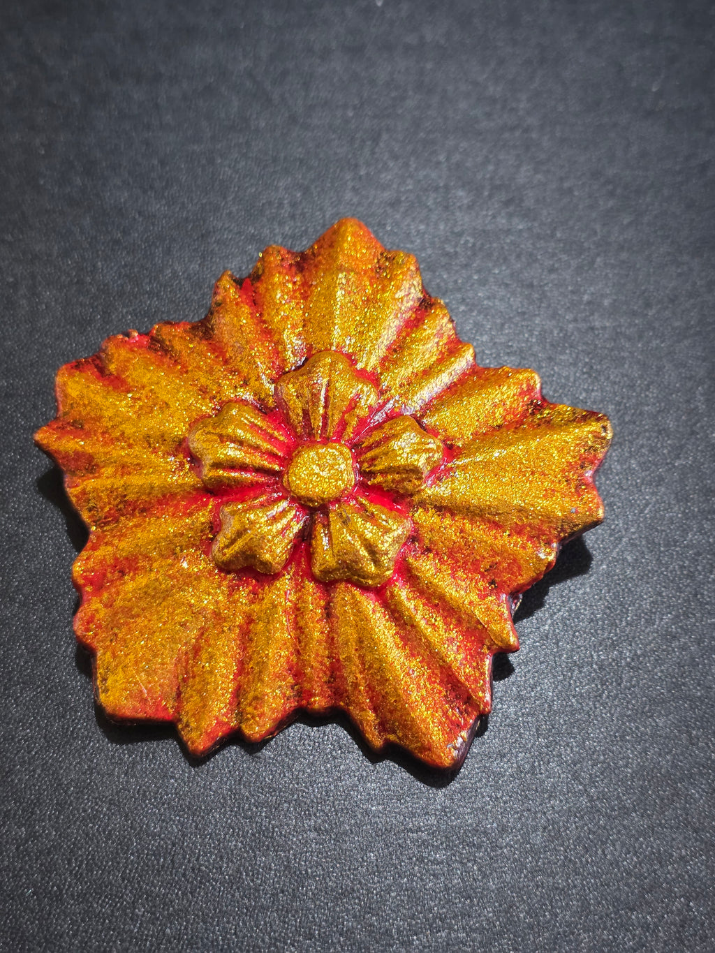 Yellow Rose Brooch - Handmade Gothic Floral Pin 6.5cm (2.6in)