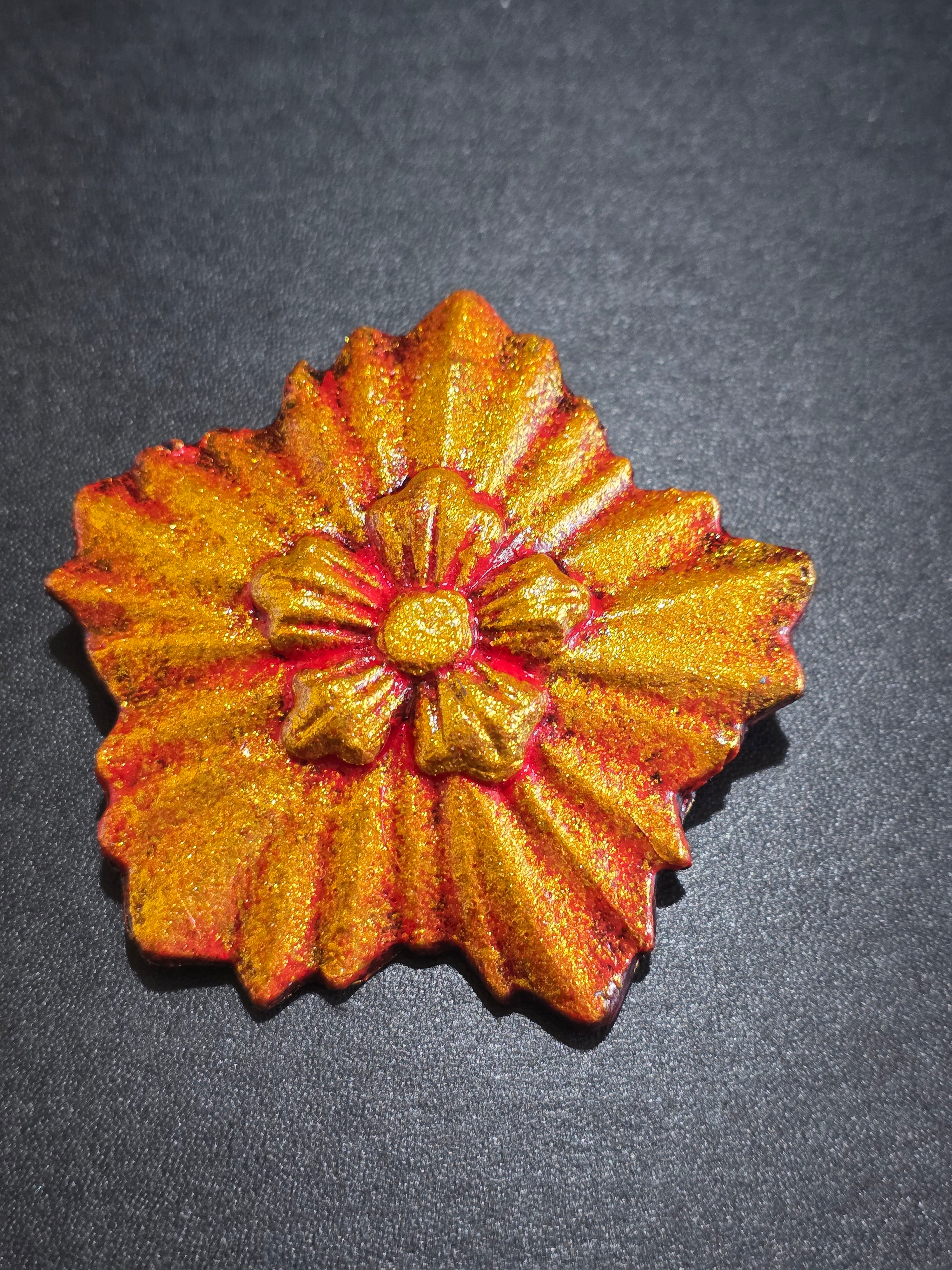 Yellow Rose Brooch - Handmade Gothic Floral Pin 6.5cm (2.6in)