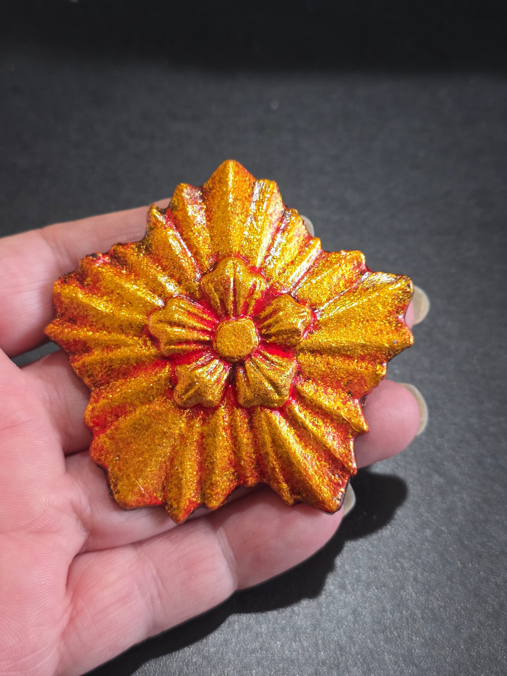 Yellow Rose Brooch - Handmade Gothic Floral Pin 6.5cm (2.6in)