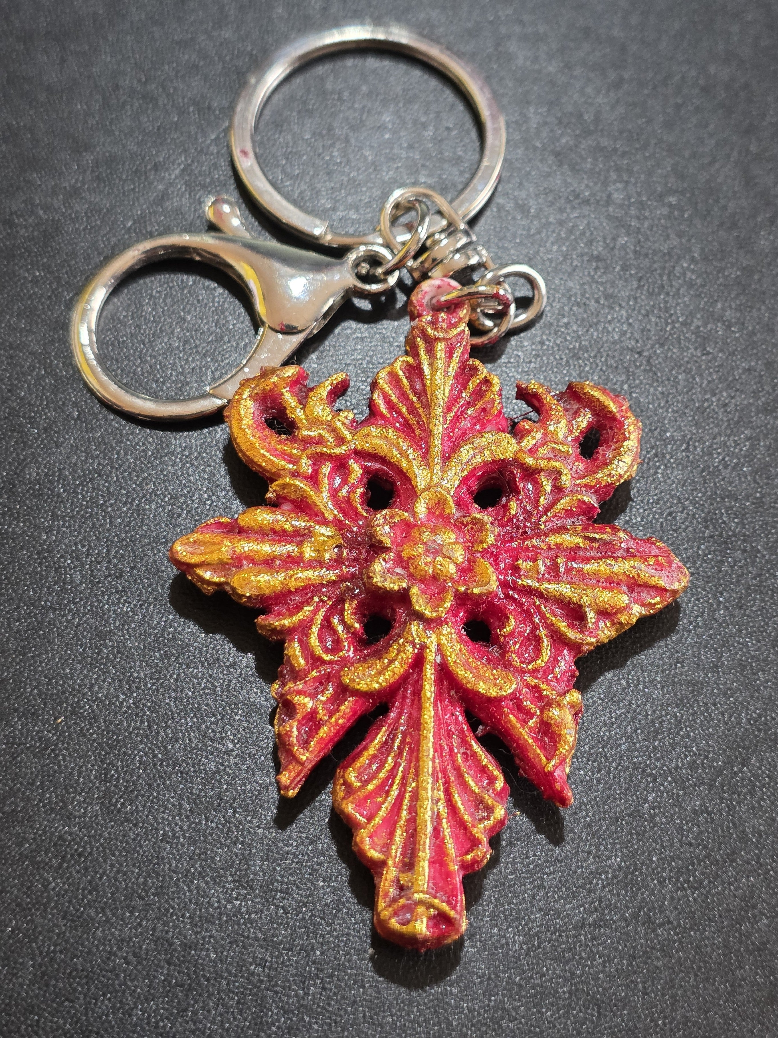 Gothic Cross Keychain - Handmade Baroque Symbol 6.5cm (2.6in)