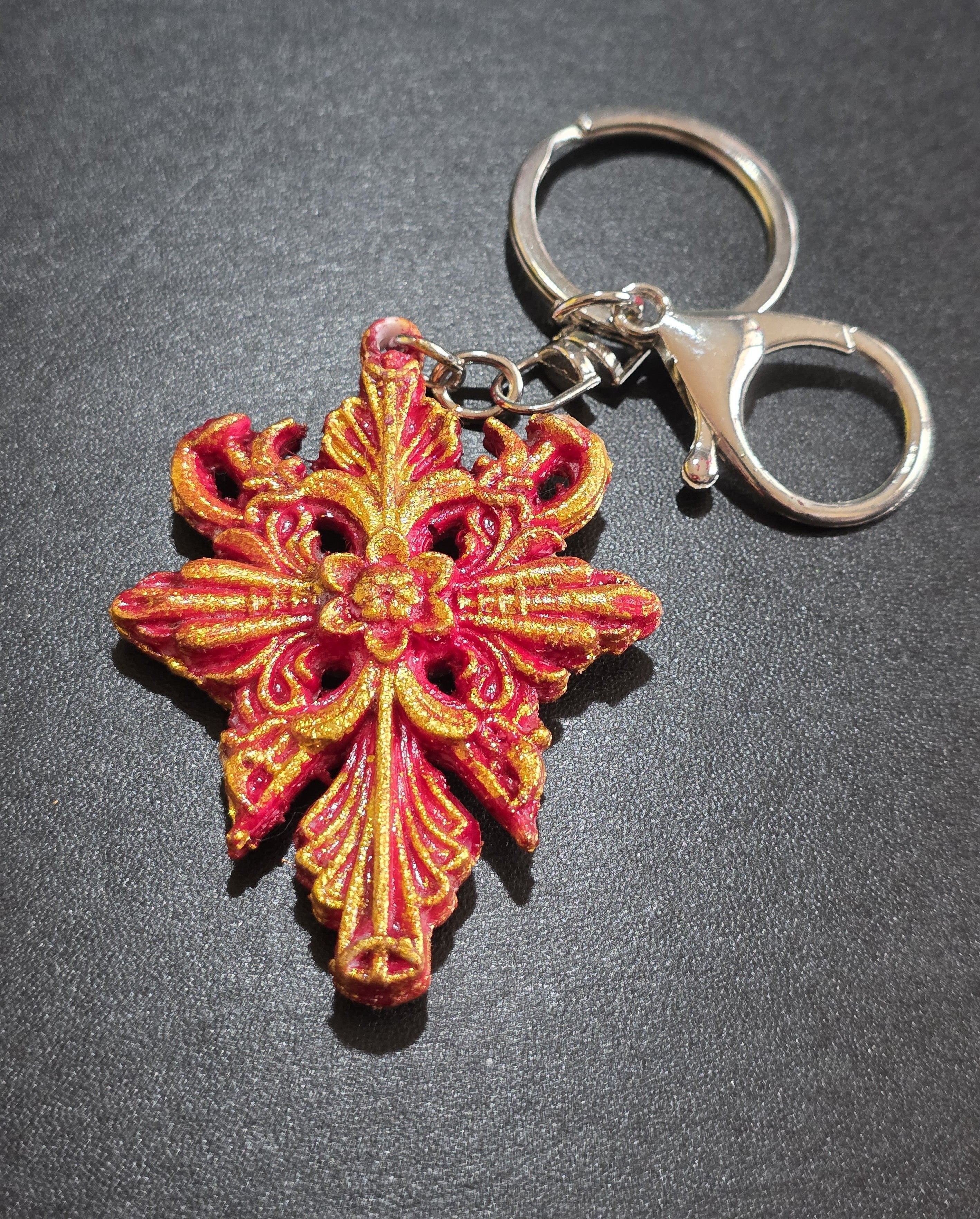 Gothic Cross Keychain - Handmade Baroque Symbol 6.5cm (2.6in)
