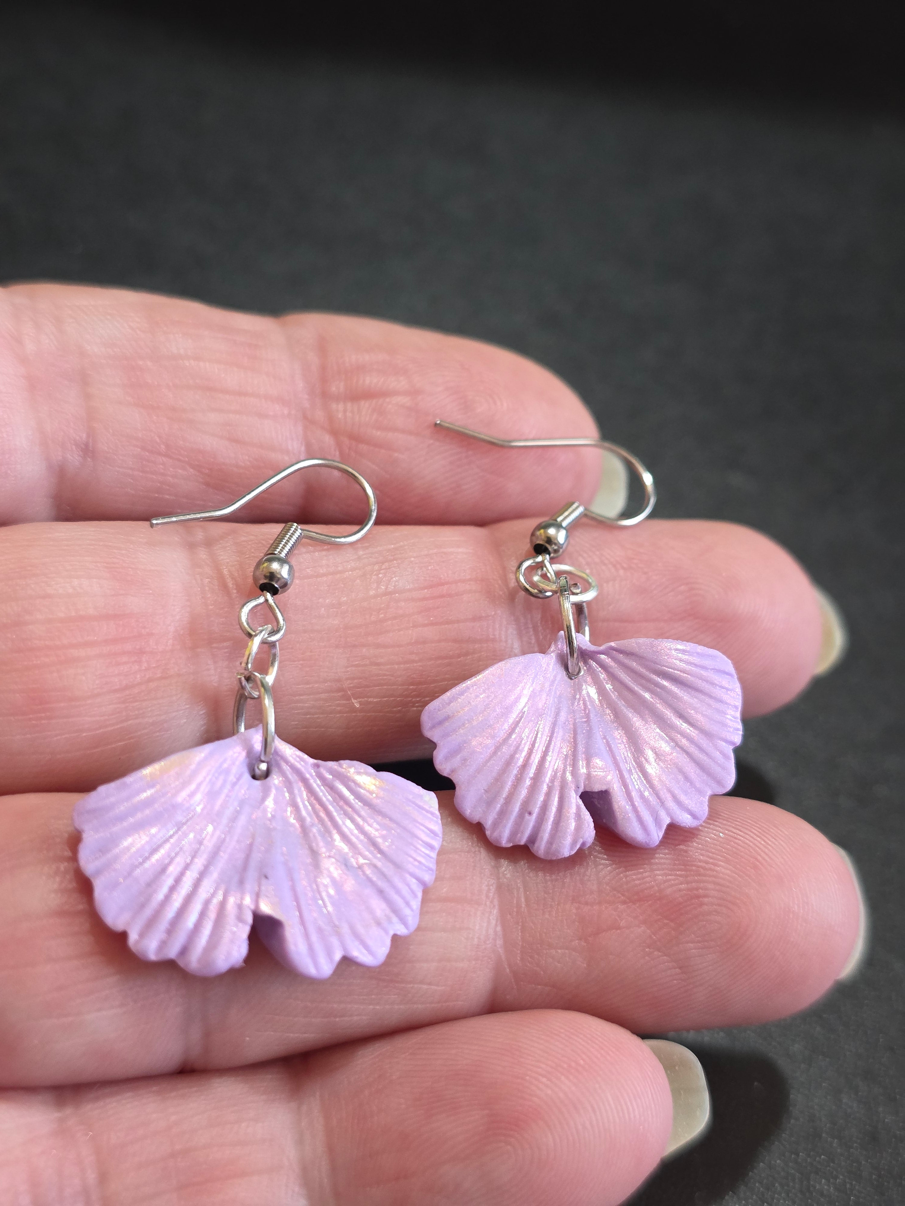 Leaf Earrings - Handmade Polymer Clay Custom Color 4cm (1.6in)