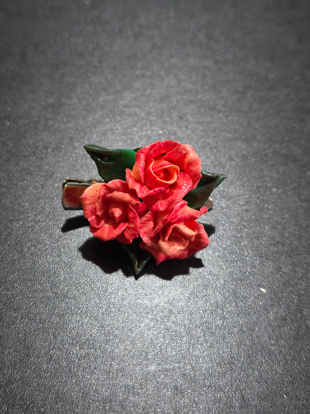 Rose Brooch & Hair Clip 2-in-1 - Handmade Polymer Clay Custom Colors 4cm (1.6in)