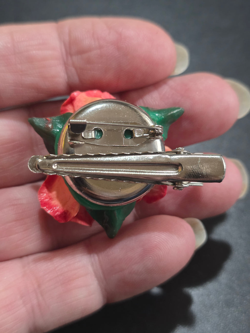 Rose Brooch & Hair Clip 2-in-1 - Handmade Polymer Clay Custom Colors 4cm (1.6in)