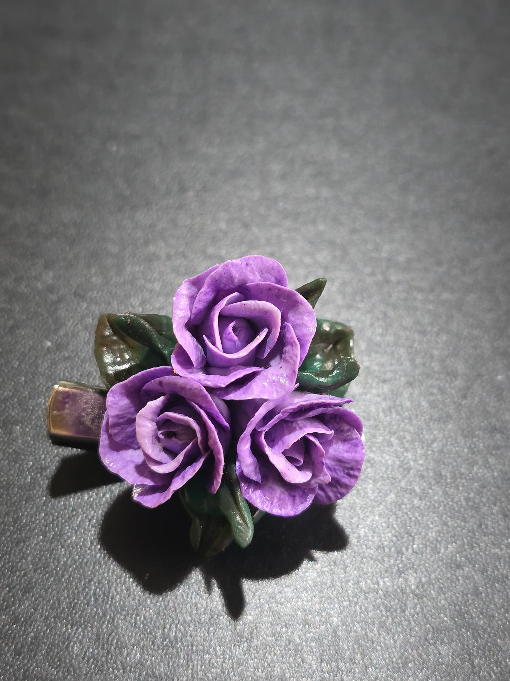 Rose Brooch & Hair Clip 2-in-1 - Handmade Polymer Clay Custom Colors 4cm (1.6in)