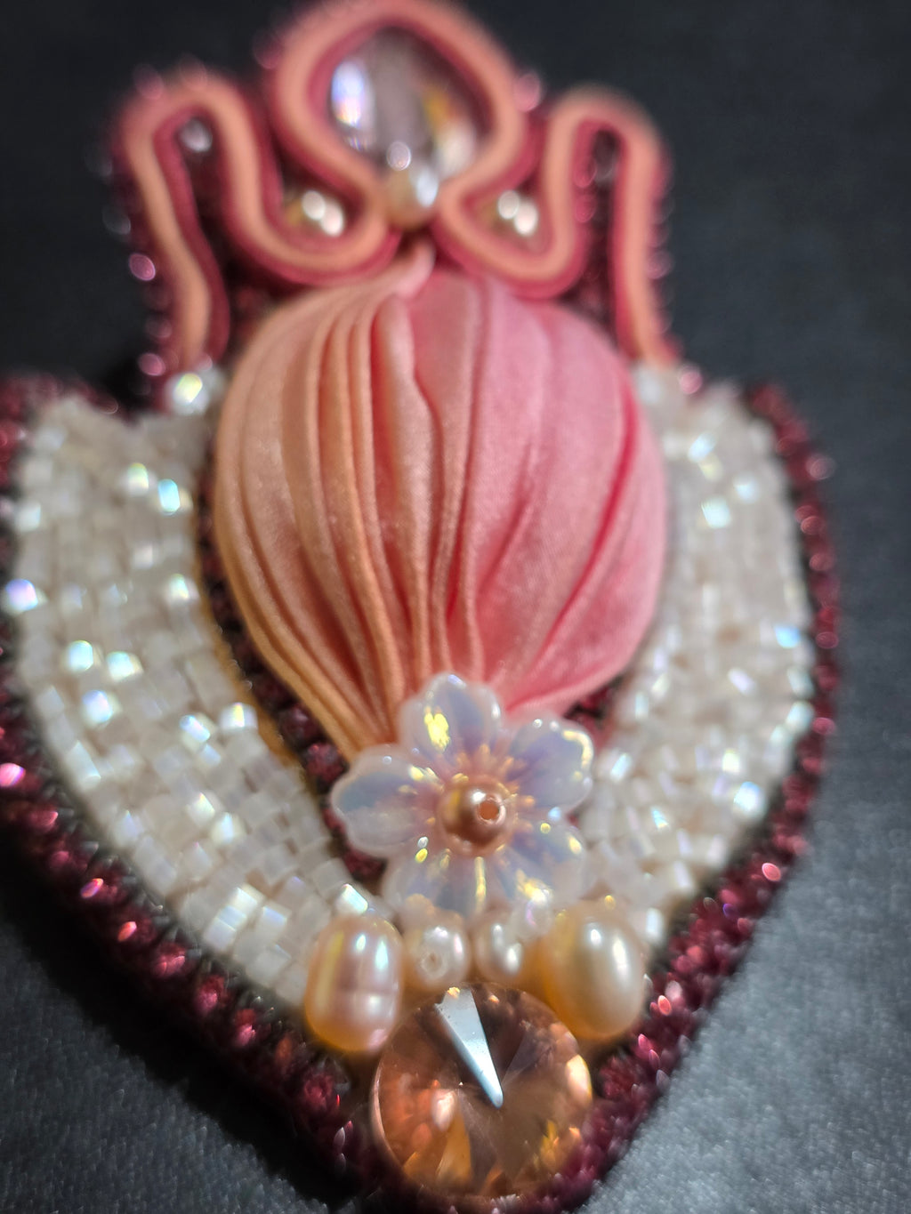 Lotus Shibori Earrings - Handcrafted with Natural Pearls & Swarovski Crystals
