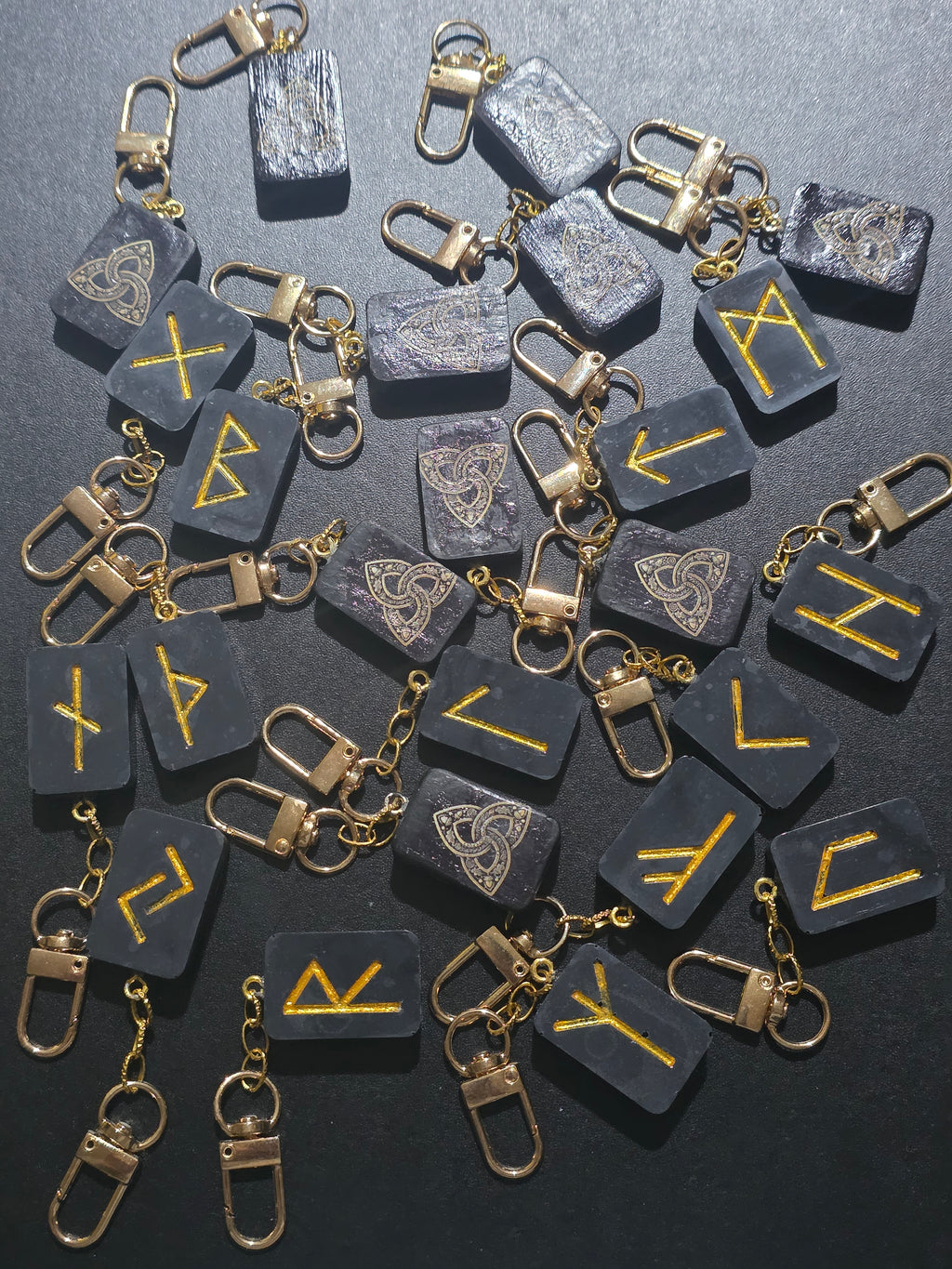 Complete Set of 24 Elder Futhark Runes - Keychains
