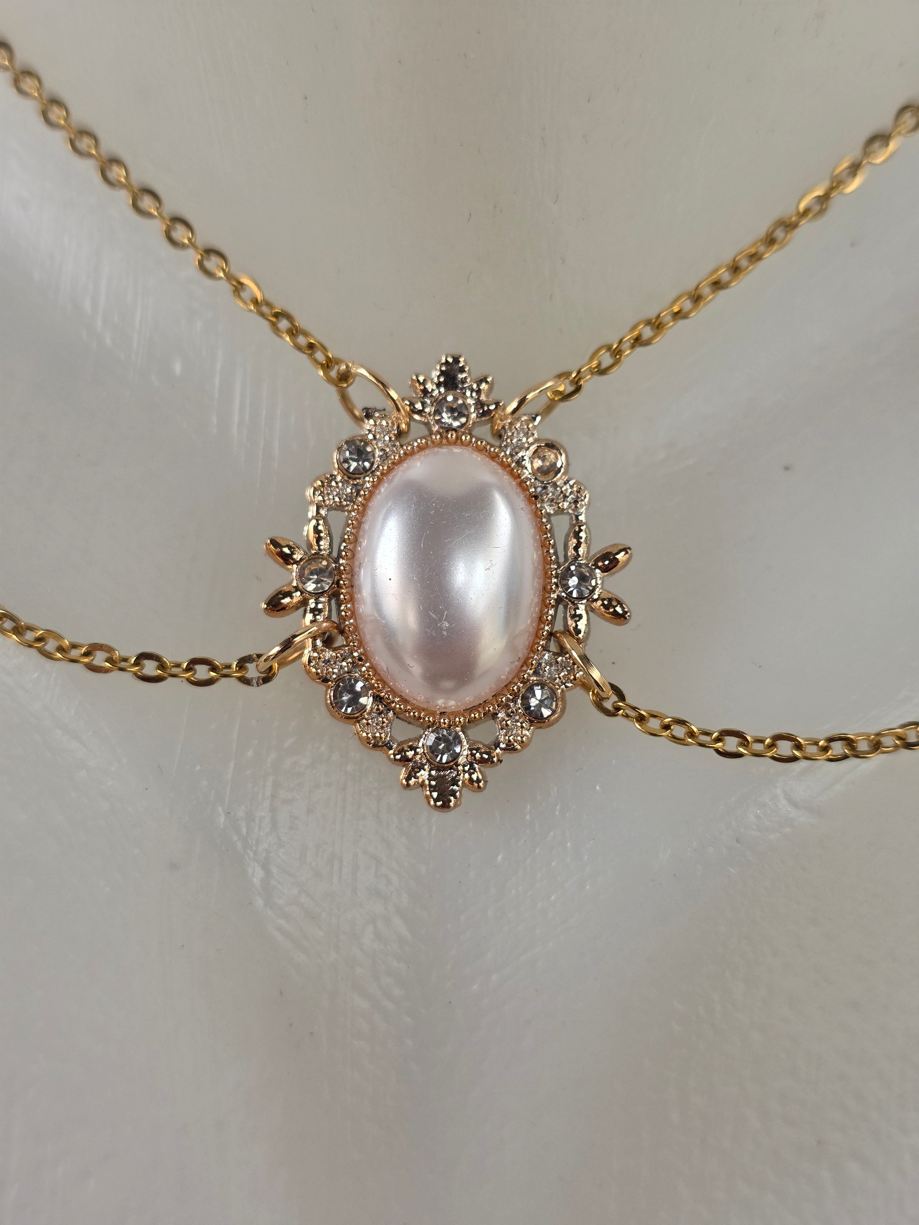 Victorian Pearl Choker Necklace
