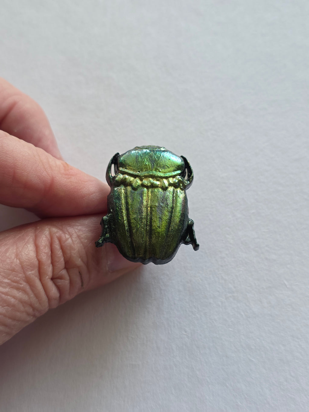 Gothic Scarab Beetle Ring - Handmade Resin Statement Ring