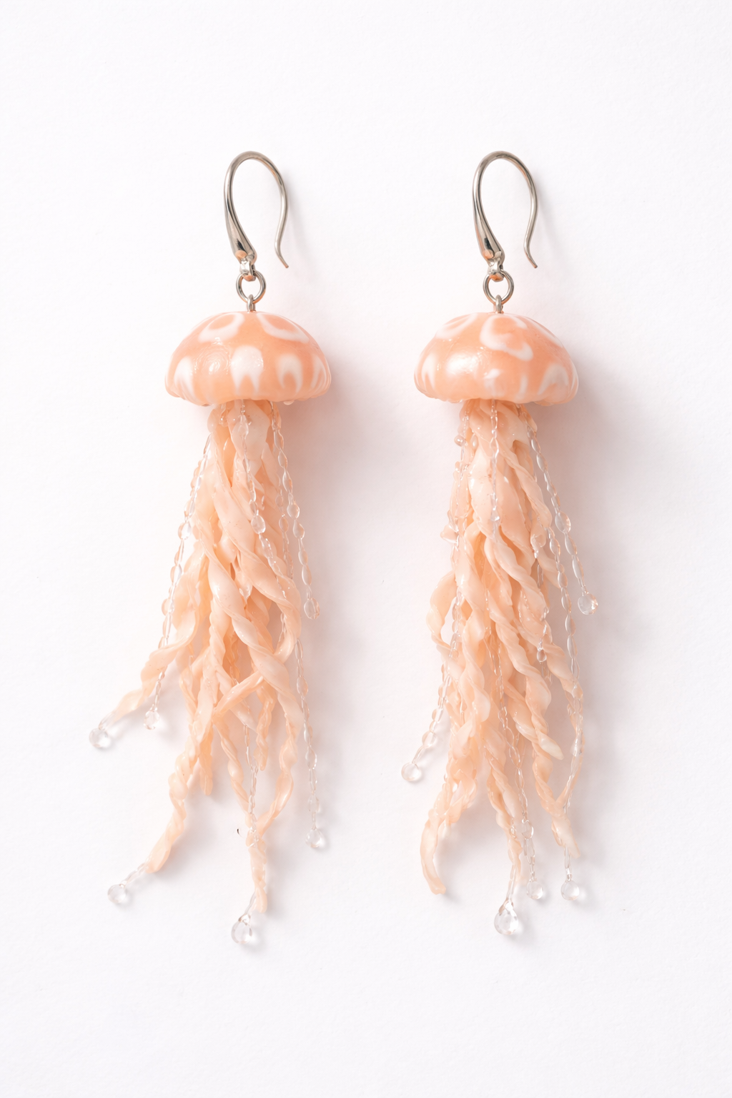 Jellyfish Earrings - Handmade Polymer Clay Statement Jewelry with Resin Drops