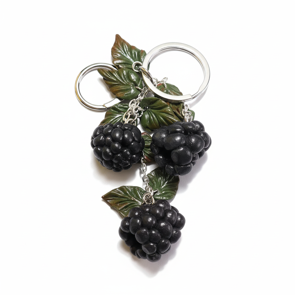 Blackberry Keychain White Background