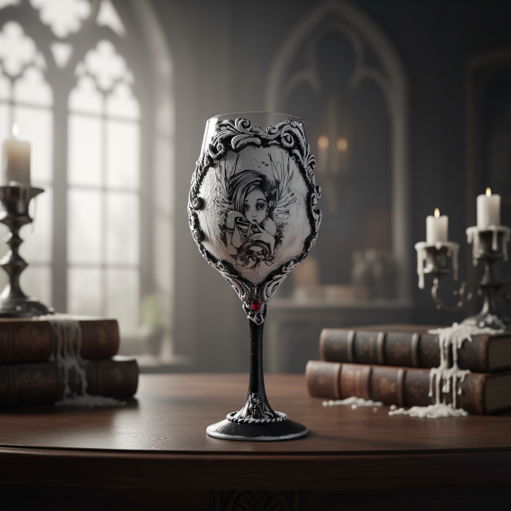 Gothic Wine Glass in Lighter Interior