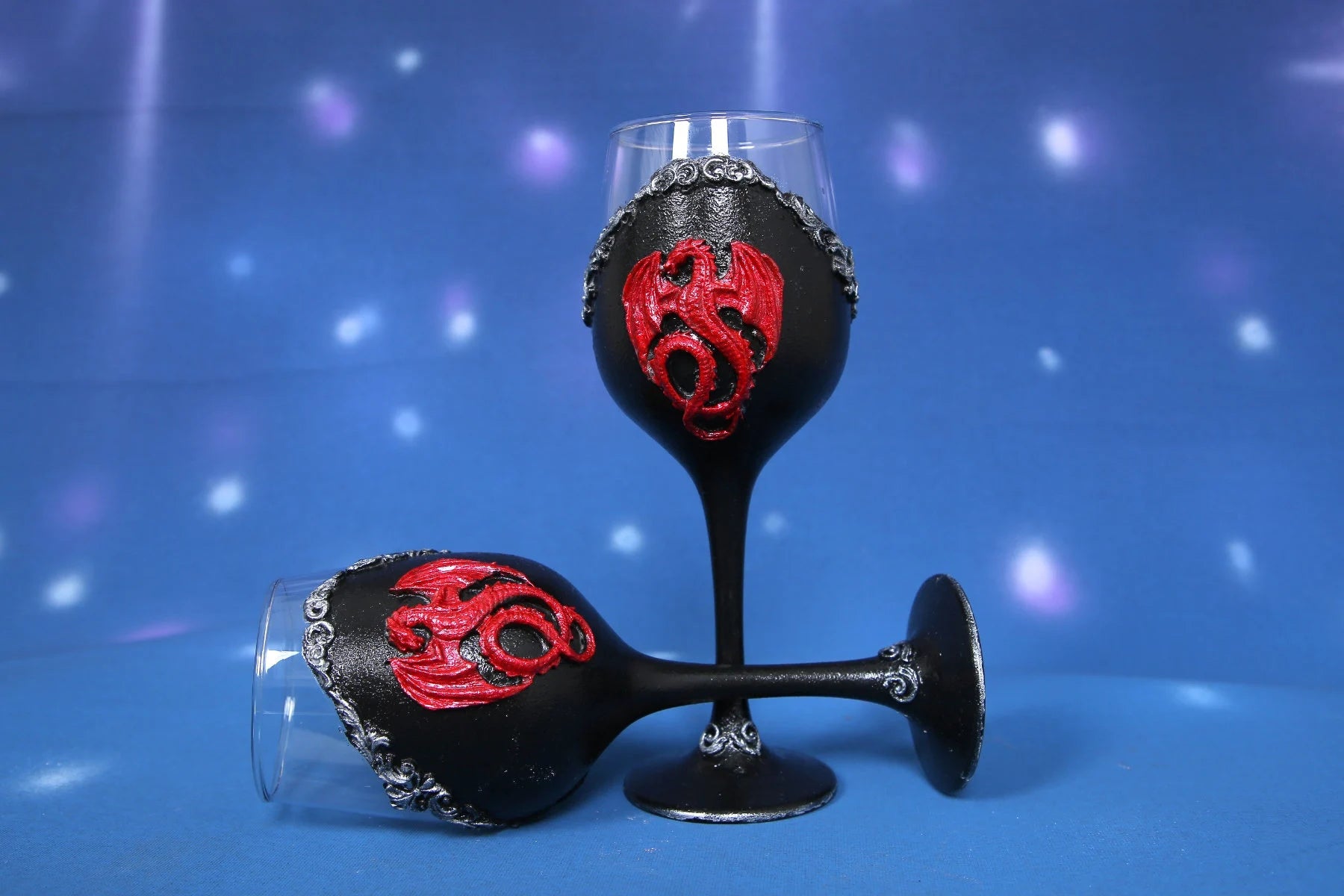 Gothic Dragon Wine Glasses - Set of 2