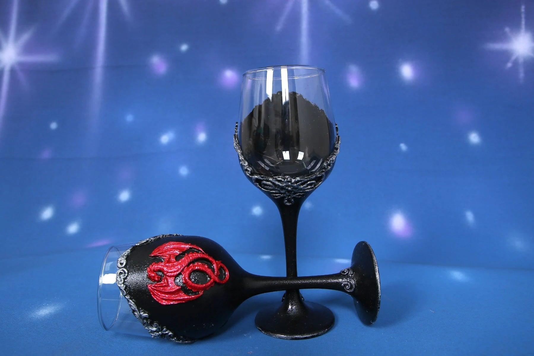 Gothic Dragon Wine Glasses - Set of 2