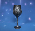 Gothic Horror Wine Glass - Handcrafted Gaming Decor with Baroque Ornaments