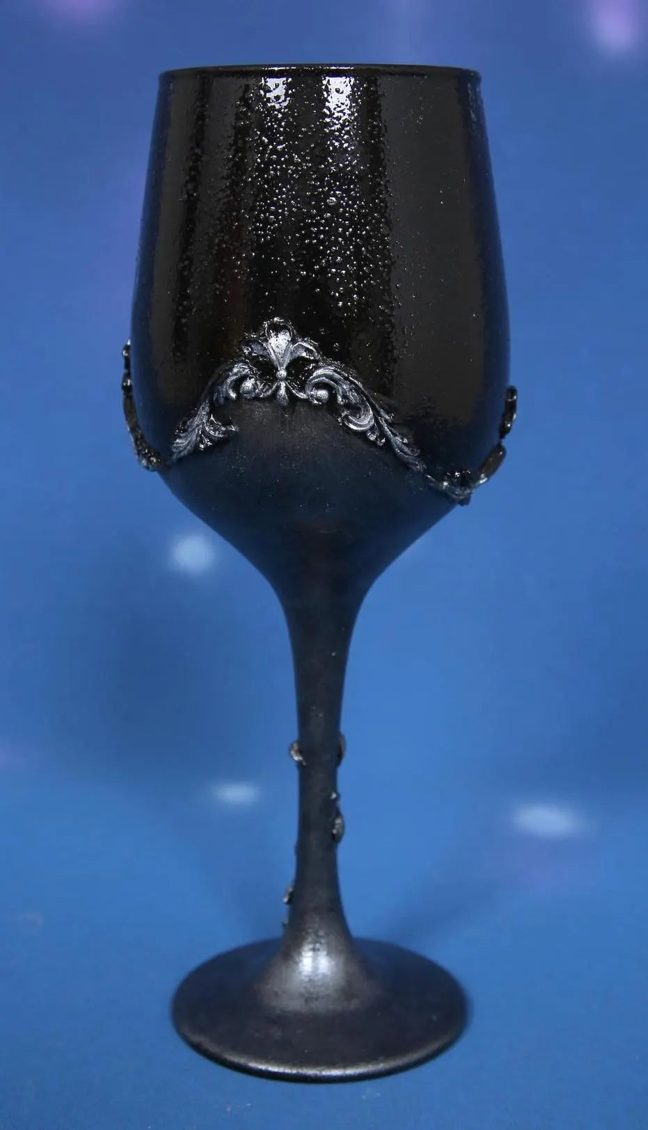 Gothic Horror Wine Glass - Handcrafted Gaming Decor with Baroque Ornaments