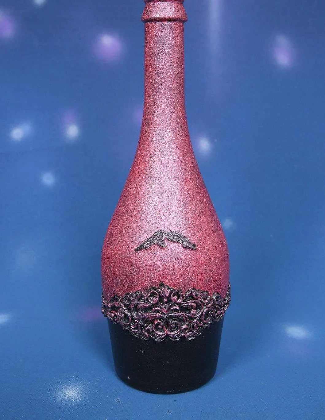 Gothic Romance Decorated Bottle - Pink & Black 800ml
