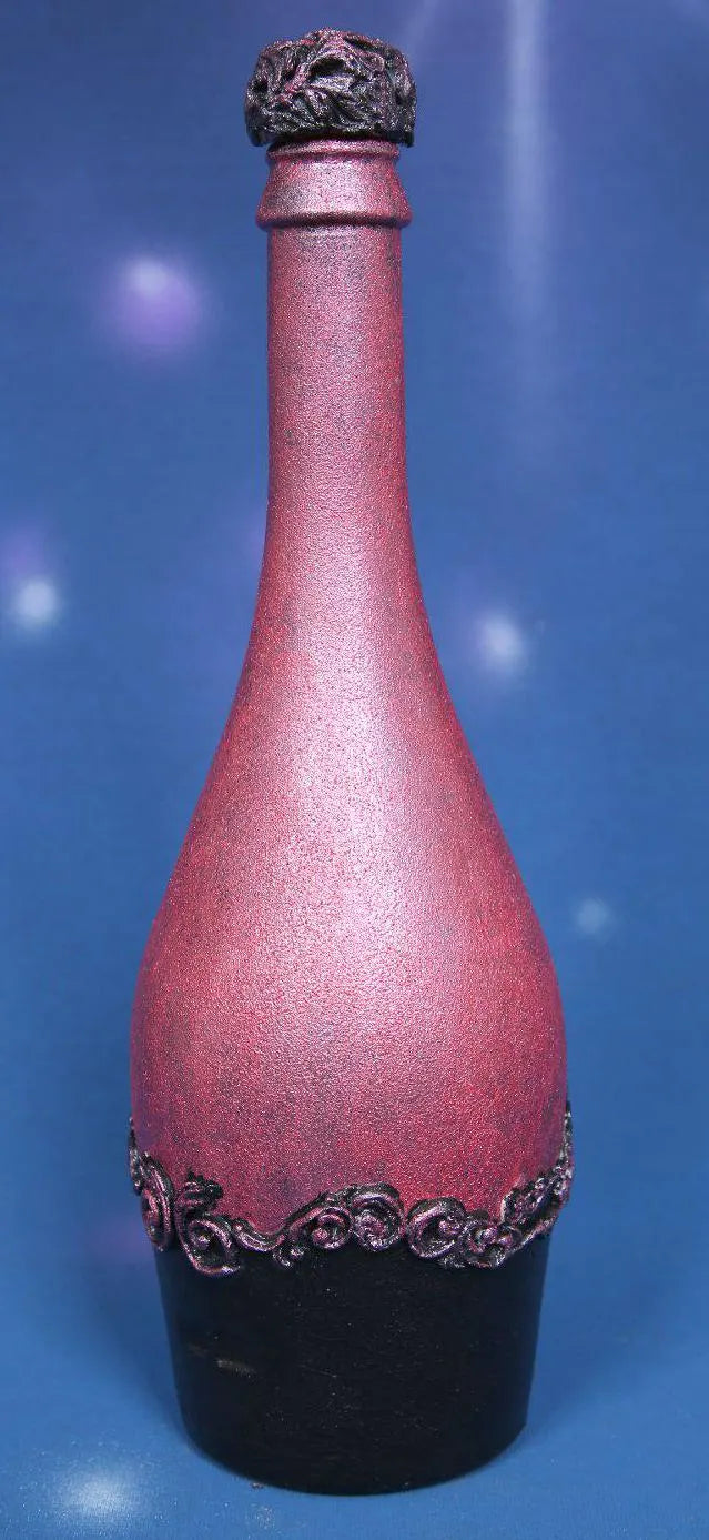 Gothic Romance Decorated Bottle - Pink & Black 800ml