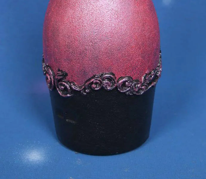 Gothic Romance Decorated Bottle - Pink & Black 800ml