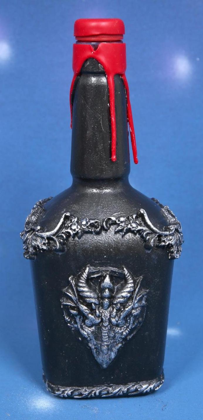 Gothic Decorated Bottle - Death & Dragon Black Silver 700ml