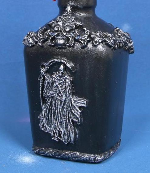 Gothic Decorated Bottle - Death & Dragon Black Silver 700ml