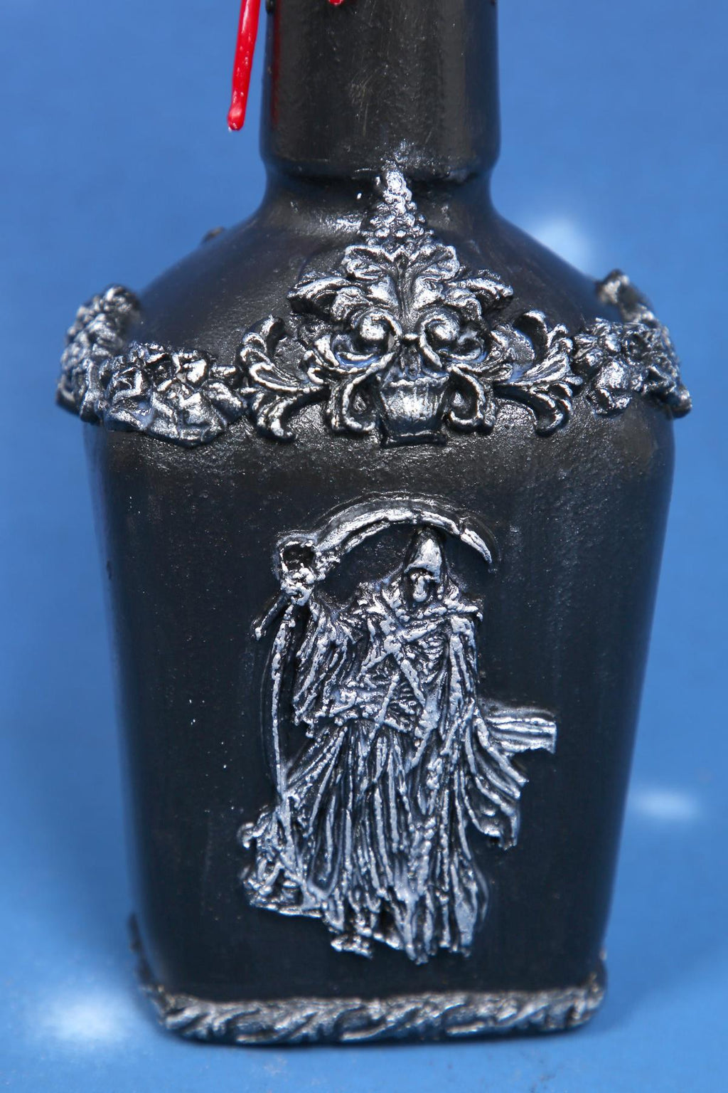Gothic Decorated Bottle - Death & Dragon Black Silver 700ml