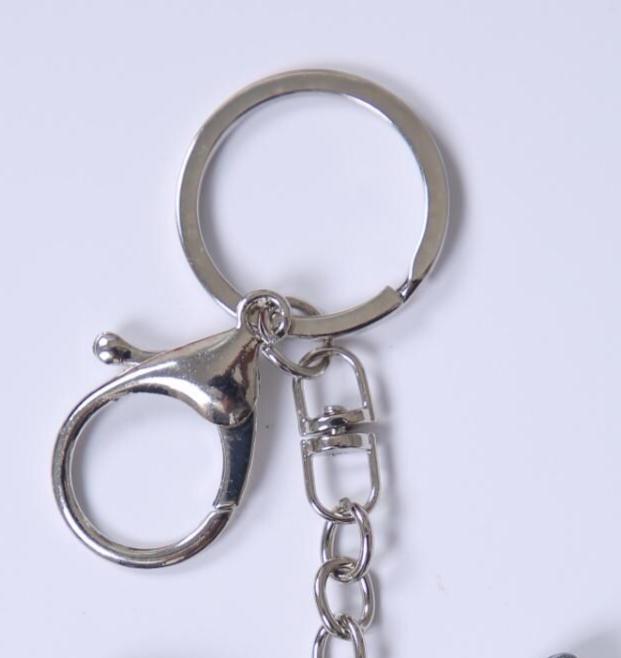 Three-Eyed Cat Keychain - Mystical Black & Silver Resin Charm