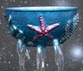 Ocean Theme Cocktail Glass - Handcrafted Blue Metallic