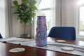 Purple blue ombre vase displayed in elegant dreamy interior
