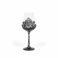 Gothic black wine glass on white background - product photography