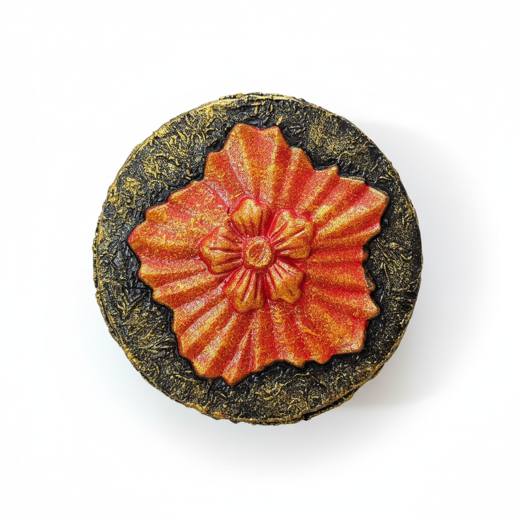 Luxury baroque gift box with orange flower decoration - Lady Dimitrescu inspired