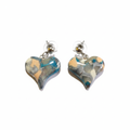 Ocean heart earrings white background