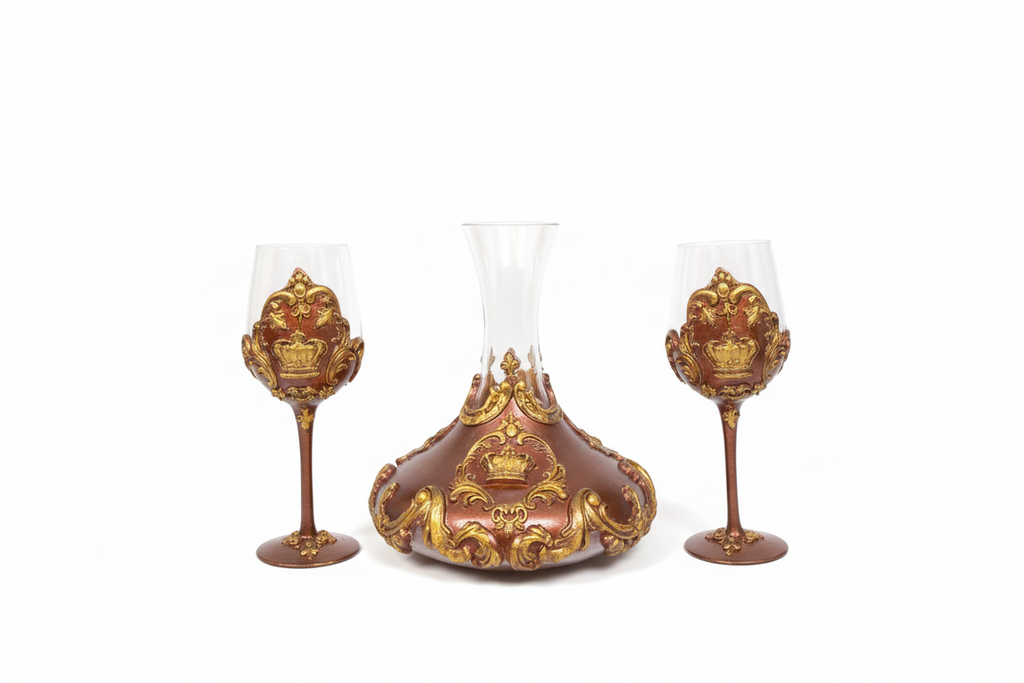 Luxury Wine Decanter Set White Background