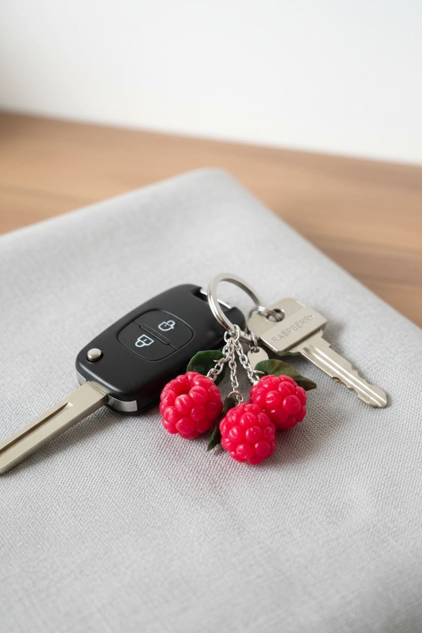 Raspberry keychain lifestyle