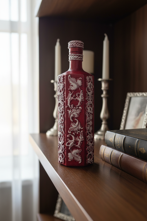 Red Decorative Bottle in Interior