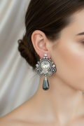 Silver soutache earrings lifestyle photo