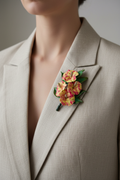 Tropical Hibiscus Brooch on Clothing