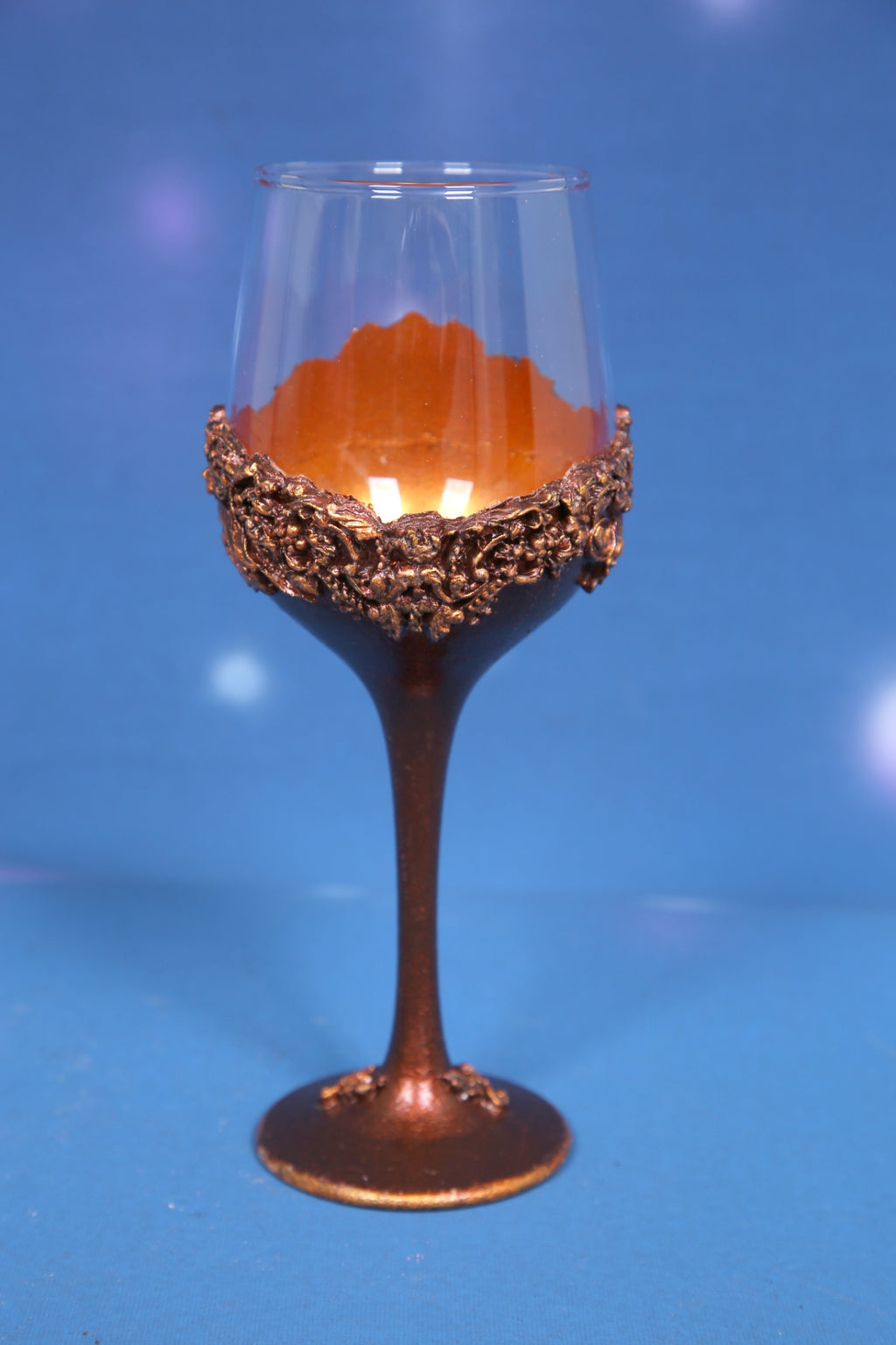 Luxury Bronze Baroque Wine Glass - Ornate Handcrafted Art Glass