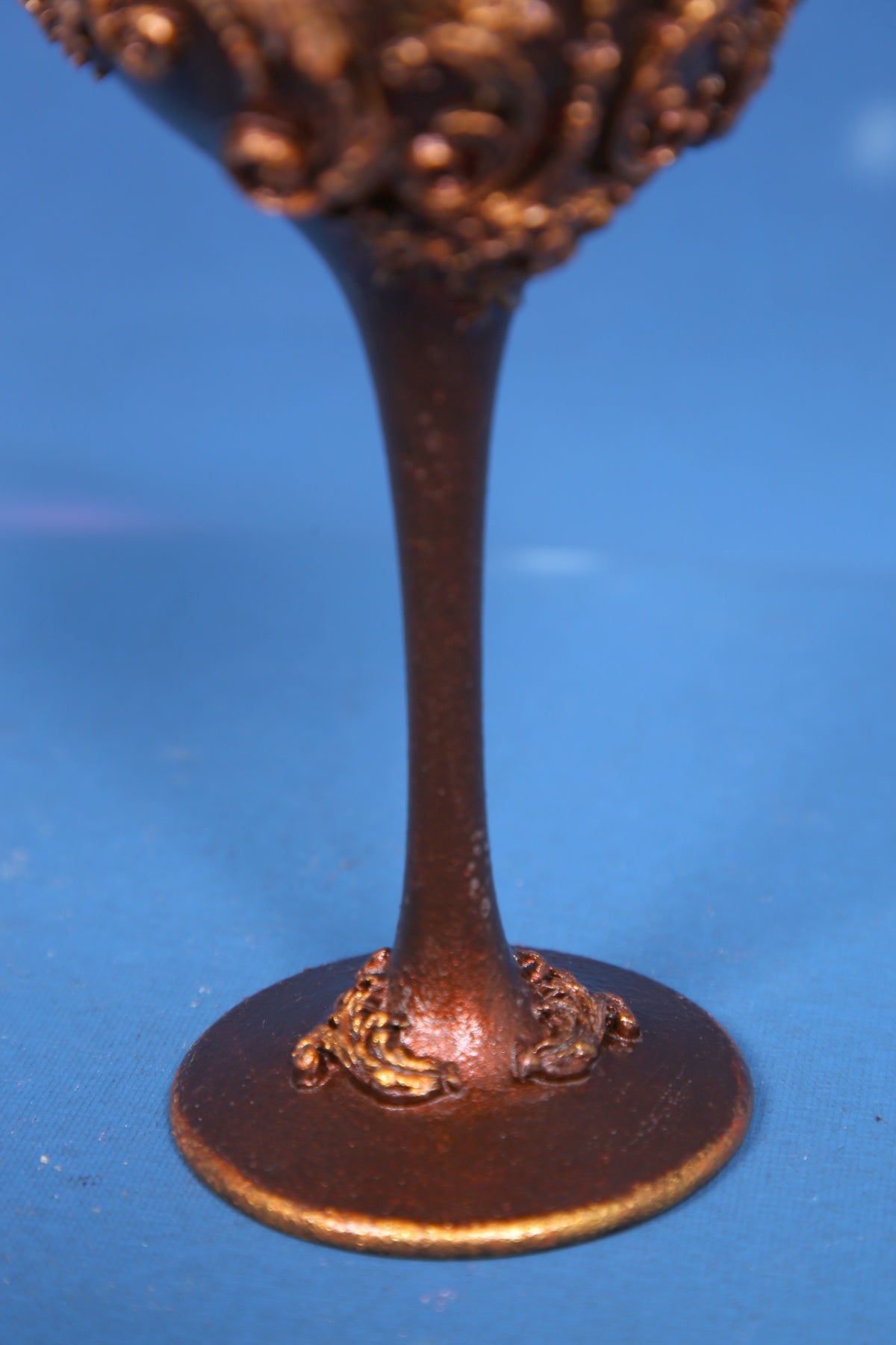 Luxury Bronze Baroque Wine Glass - Ornate Handcrafted Art Glass