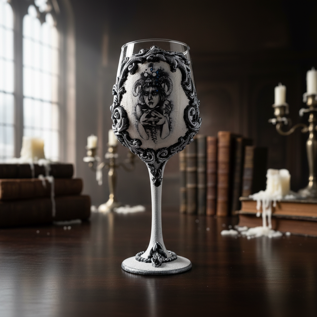 White Gothic Wine Glass in Interior