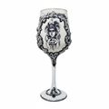 White Gothic Wine Glass White Background